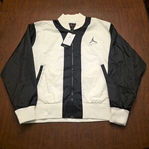 Nike Jordan Flight MVP Spellout Jacket Black Sail FB7032-133 Men's Size L